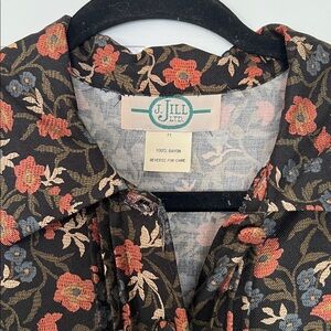 Vintage J. Jill Long Sleeve Button-Up Midi Dress w/Pockets, Flowy, Size M